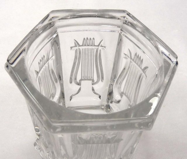 BOSTON & SANDWICH Glass Lyre Harp Spill Spooner FLINT