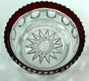 4 ADAMS Ruby Stained KINGS CROWN Berry Bowls c 1880