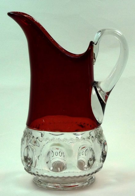 ADAMS Ruby Stained KINGS CROWN TANKARD PITCHER c 1880