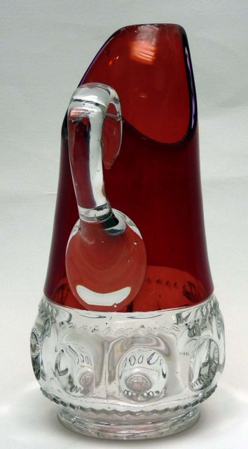 ADAMS Ruby Stained KINGS CROWN TANKARD PITCHER c 1880