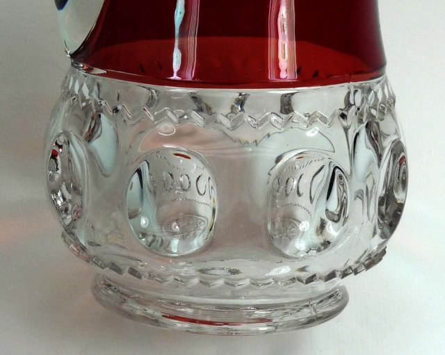 ADAMS Ruby Stained KINGS CROWN TANKARD PITCHER c 1880