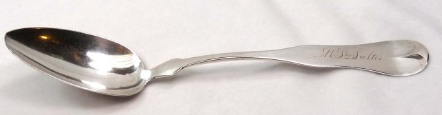 J. H. CLARK NY Coin Silver Large Spoon c. 1815