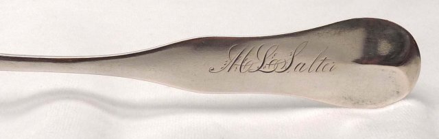 J. H. CLARK NY Coin Silver Large Spoon c. 1815