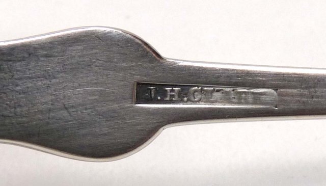 J. H. CLARK NY Coin Silver Large Spoon c. 1815
