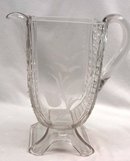 EAPG ASHMAN CROSSROADS ETCHED FERN Water Pitcher c 1886