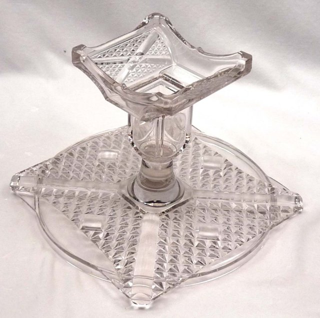 EAPG ASHMAN CROSSROADS ETCHED FERN Cake Stand c. 1886