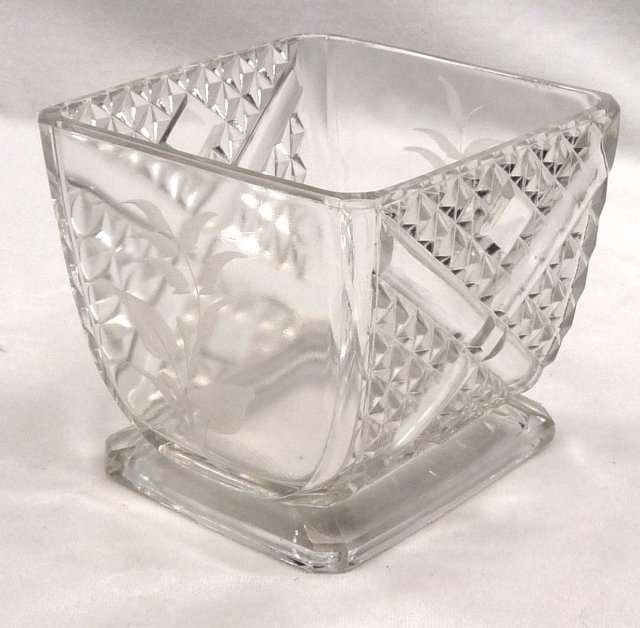 EAPG ASHMAN CROSSROADS ETCHED FERN Sugar Bowl c 1886