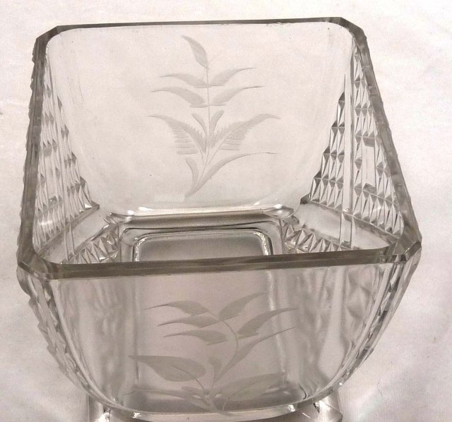 EAPG ASHMAN CROSSROADS ETCHED FERN Sugar Bowl c 1886