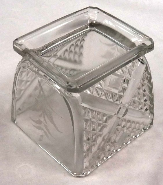 EAPG ASHMAN CROSSROADS ETCHED FERN Sugar Bowl c 1886