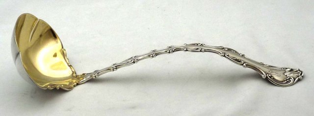 GORHAM Sterling Silver STRASBOURG Oyster Ladle w/ Gold