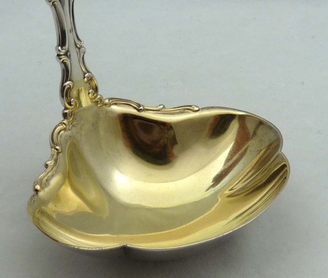 GORHAM Sterling Silver STRASBOURG Oyster Ladle w/ Gold