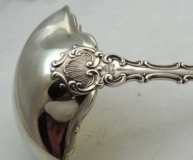 GORHAM Sterling Silver STRASBOURG Oyster Ladle w/ Gold