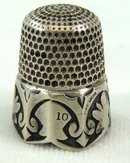 ORNATE Hallmarked STERLING SILVER Thimble Pat. 1891
