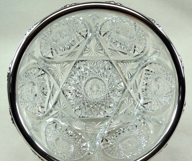 1905 American Brilliant Cut Glass GORHAM Sterling Bowl
