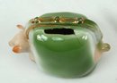 Old German Porcelain PINK PIG Purse Coin Bank