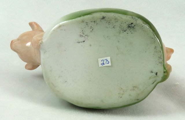 Old German Porcelain PINK PIG Purse Coin Bank