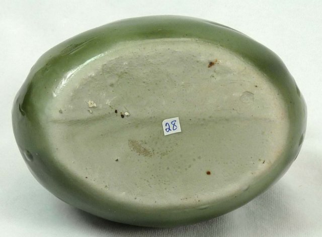 Old German Porcelain 2 PINK PIGS Peeking Green Purse