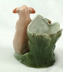 Old German Porcelain PINK PIG Toothpick Holder w/ Face