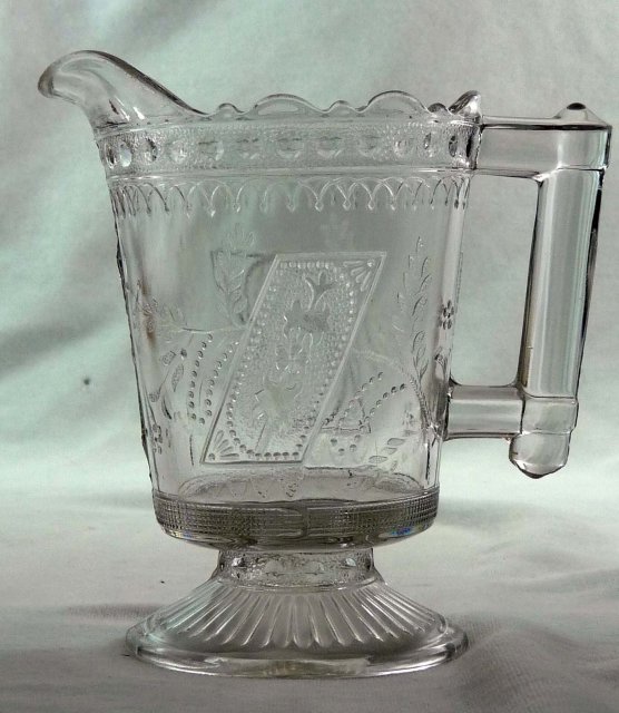 EAPG GOOD LUCK Horseshoe Pattern Glass Creamer