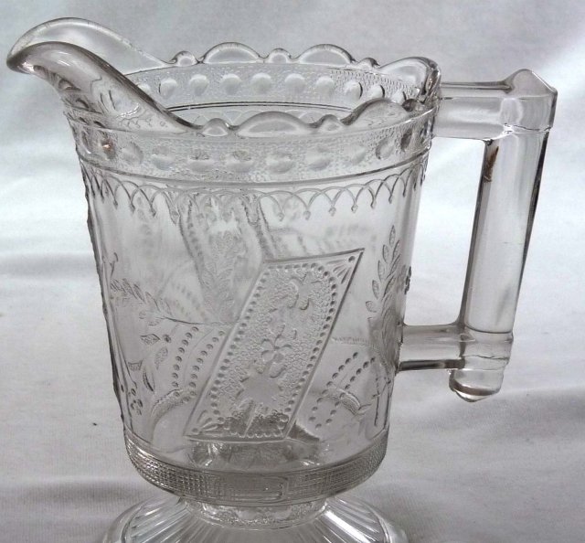 EAPG GOOD LUCK Horseshoe Pattern Glass Creamer