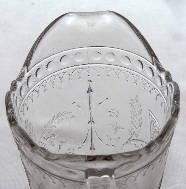EAPG GOOD LUCK Horseshoe Pattern Glass Creamer