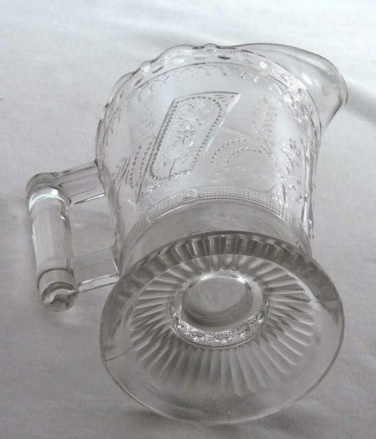 EAPG GOOD LUCK Horseshoe Pattern Glass Creamer