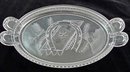 EAPG HORSESHOE GOOD LUCK Water Tray Dbl Horseshoe Handl
