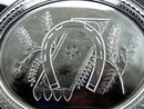 EAPG HORSESHOE GOOD LUCK Water Tray Dbl Horseshoe Handl
