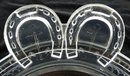 EAPG HORSESHOE GOOD LUCK Water Tray Dbl Horseshoe Handl