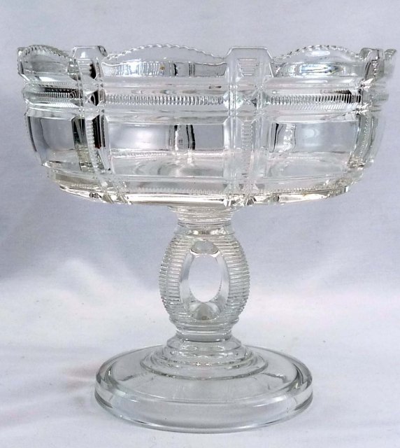 EAPG Duncan & Sons ZIPPER BLOCK CRYPTIC Compote c. 1887
