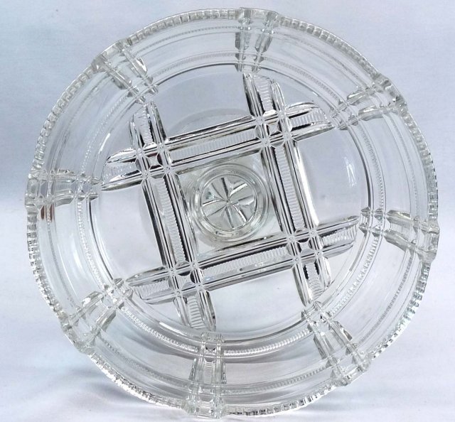 EAPG Duncan & Sons ZIPPER BLOCK CRYPTIC Compote c. 1887