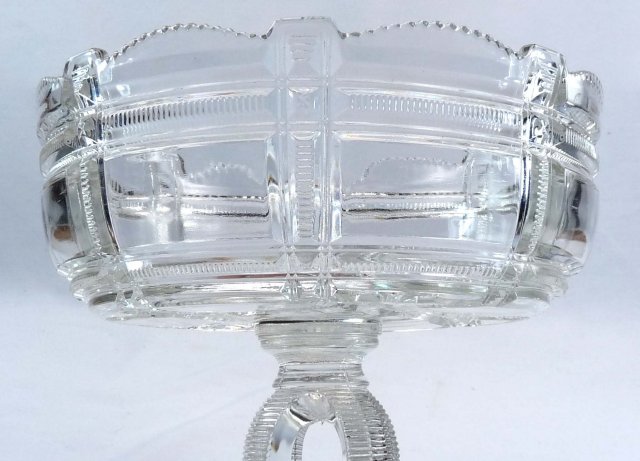 EAPG Duncan & Sons ZIPPER BLOCK CRYPTIC Compote c. 1887
