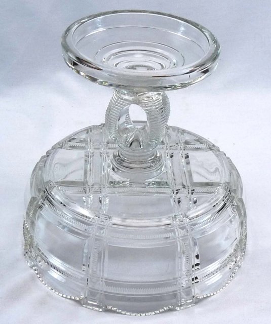 EAPG Duncan & Sons ZIPPER BLOCK CRYPTIC Compote c. 1887