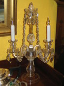 PR OF CRYSTAL CANDELABRA LAMPS