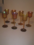 TIFFANY FAVRILE GLASS LIQUER/CORDIAL STEMS
