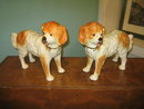 STAFFORDSHIRE ST BERNARD DOGS - PAIR
