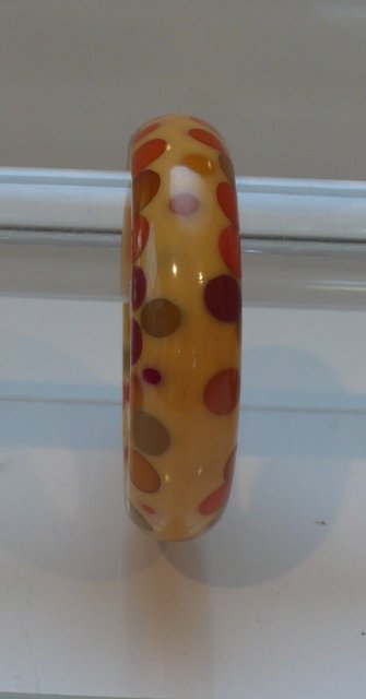 Bakelite Vintage Multi Colored Dot Bangle