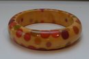 Bakelite Vintage Multi Colored Dot Bangle