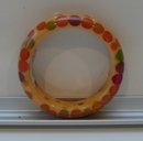 Bakelite Vintage Multi Colored Dot Bangle