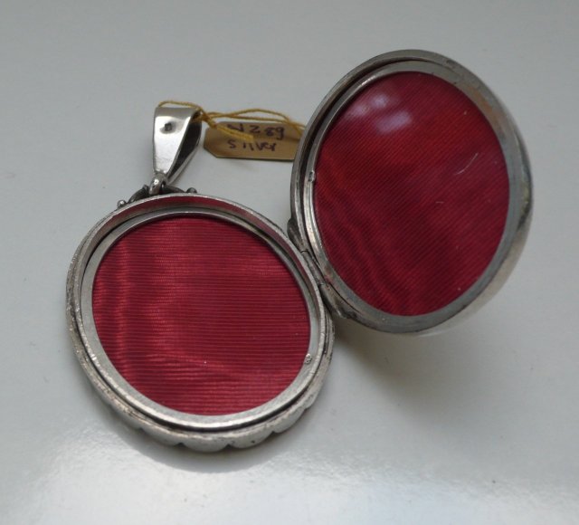 Victorian Sterling Silver Locket Gold Overlay