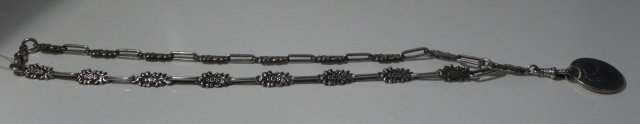 Victorian Sterling Silver Necklace with Coin Pendent