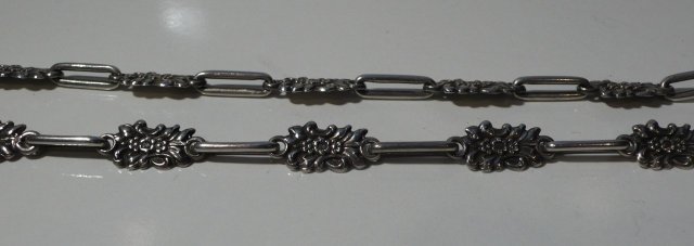 Victorian Sterling Silver Necklace with Coin Pendent