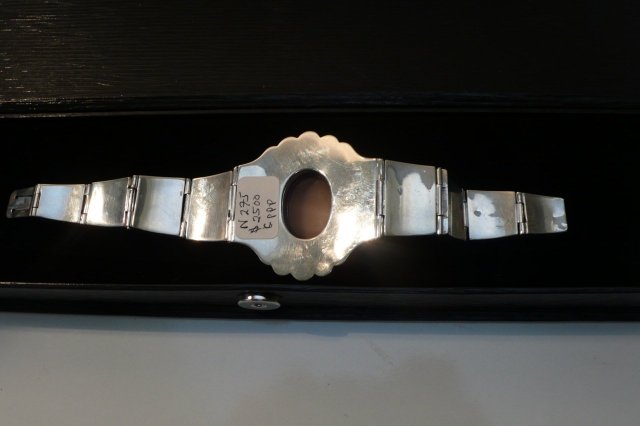 Victorian Scottish Agate Cameo Stirling Bracelet