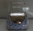 Fabulous Silver Plate/China Pocket Book Biscuit Box