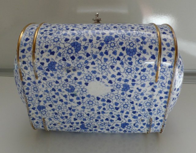 Fabulous Silver Plate/China Pocket Book Biscuit Box