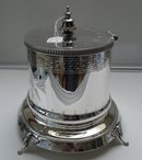 Victorian Silver Plate Oval Biscuit Box
