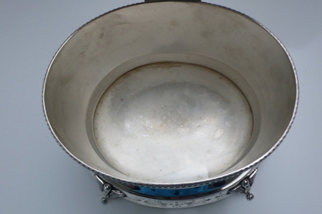 Victorian Silver Plate Oval Biscuit Box
