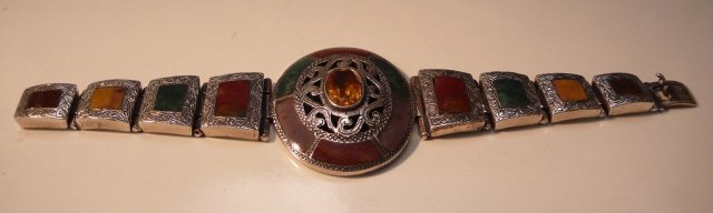 Victorian Sterling Agate Bracelet