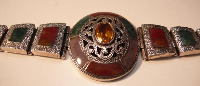 Victorian Sterling Agate Bracelet