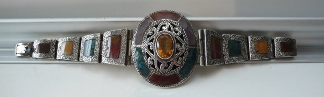Victorian Sterling Agate Bracelet